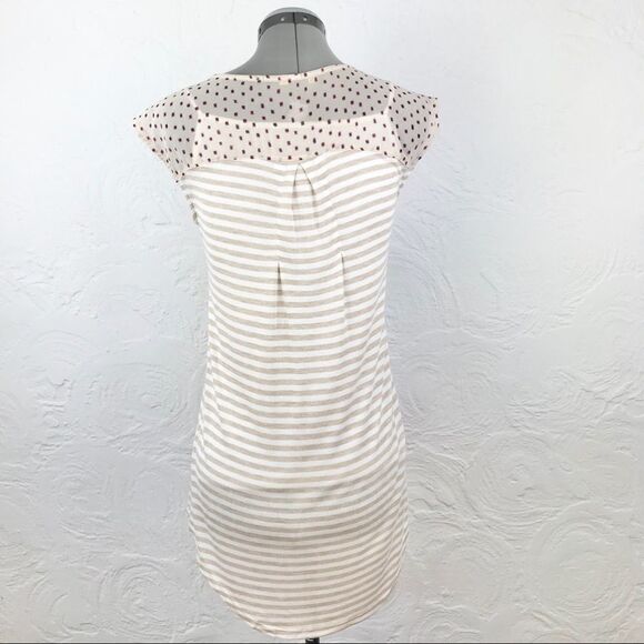 Anthropologie Little Yellow Button Stripe Contrast Top-XS - Picture 4 of 8